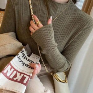 Solid Elegant Basic Knitted Tops